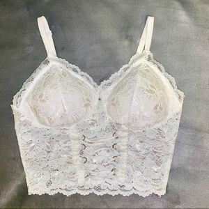 White Lace Crop Top/Bralette